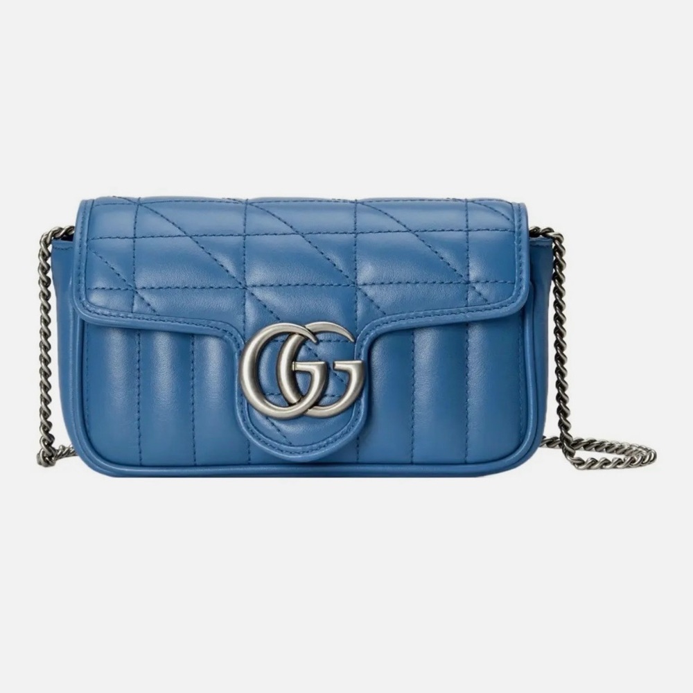 Gucci Quilted Blue Leather Crossbody Bag (2021 Special Edition)